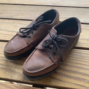 Eastland Brown Leather Moc Toe Hiking Outdoor Shoes Rubber Lug Sole 7 M